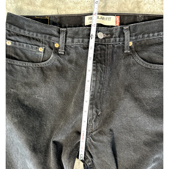 Levi's 505 Black Jeans Cotton Regular Fit Straight Mens Size 38x32 Measure 36x31 - Picture 6 of 9